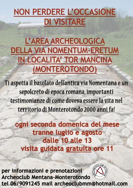 Visita guidata gratuita area archeologica Via Nomentum-Eretum Monterotondo (RM)