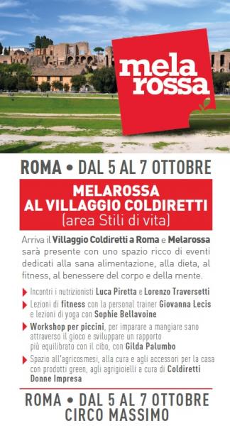 Dieta sana, la chiave del benessere: Melarossa e i suoi esperti al Villaggio Coldiretti di Roma