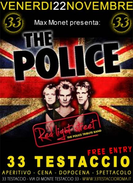 Ven 22/11 THE POLICE TRIBUTE coverband al 33 Testaccio