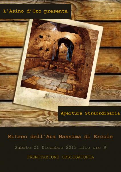 Mitreo dell'Ara Massima di Ercole - Apertura Straordinaria