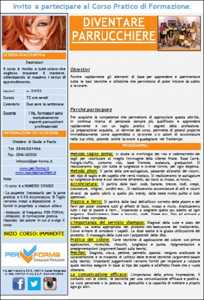 Corso pratico per DIVENTARE PARRUCCHIERI a Civitavecchia