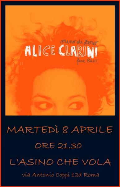 Meno di Zero, il nuovo ep di Alice Clarini dal vivo all’Asino che Vola