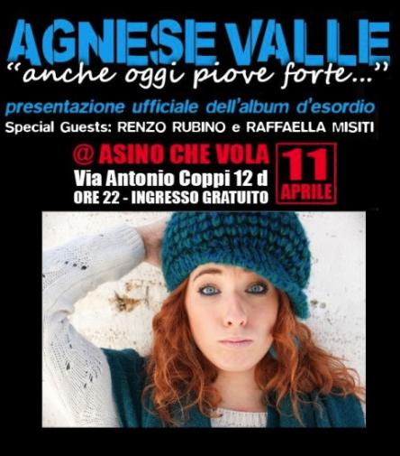 Il nuovo cd di Agnese Valle dal vivo all’Asino che Vola (ospite Renzo Rubino)