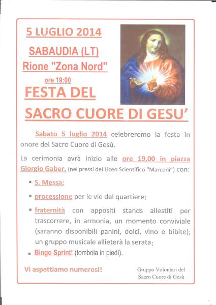 FESTA DEL SACRO CUORE DI GESU'