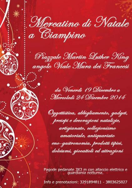 MERCATINO DI NATALE A CIAMPINO (RM) – EDIZIONE 2014