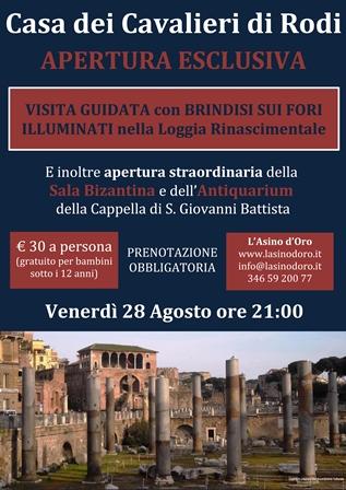 Visita Guidata e Brindisi nella Casa dei Cavalieri di Rodi