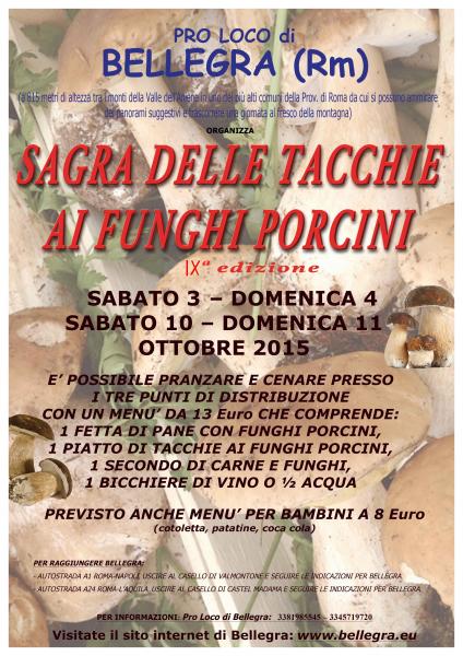 SAGRA DELLE TACCHIE AI FUNGHI PORCINI 2015