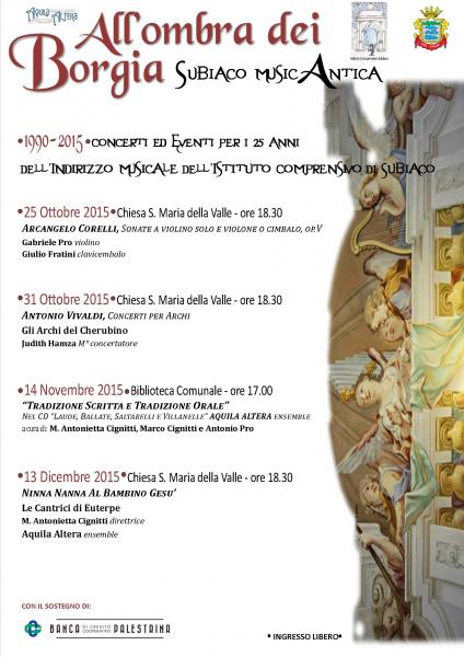 ALL'OMBRA DEI BORGIA Subiaco MusicAntica