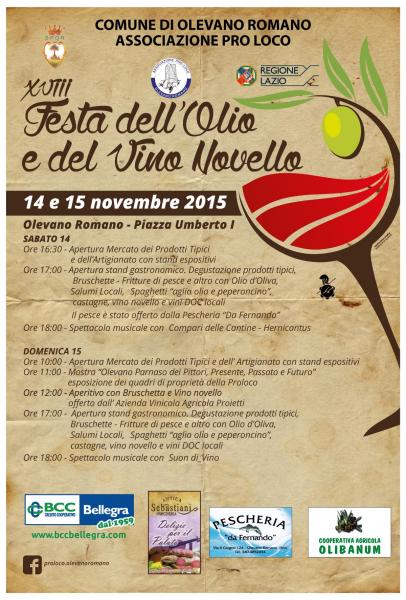 XVIII^ edizione della Festa dell’Olio e del Vino Novello
