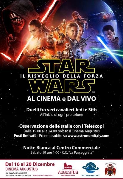 Star Wars sotto le stelle al Cinema e dal Vivo