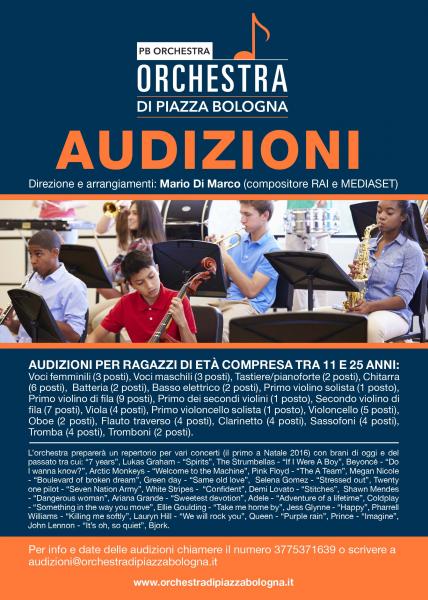 Audizioni Orchestra di Piazza Bologna