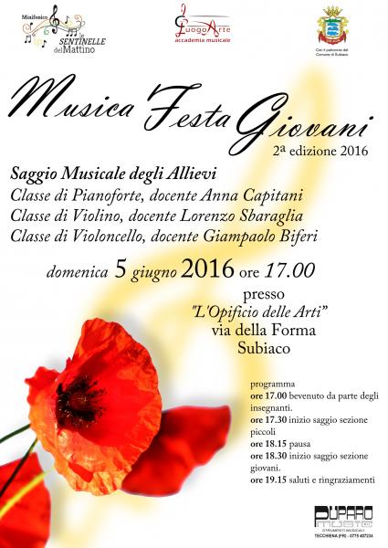 Musica Festa Giovani - 2a edizione 2016 - Subiaco