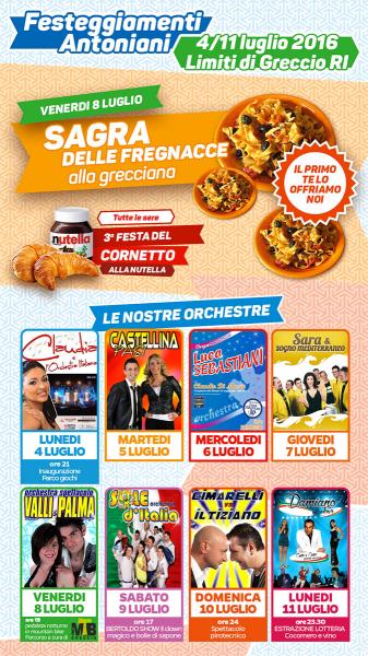 FESTEGGIAMENTI ANTONIANI GRECCIO 2016