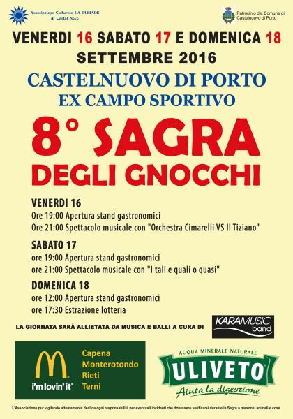 8° SAGRA DEGLI GNOCCHI A CASTELNUOVO DI PORTO