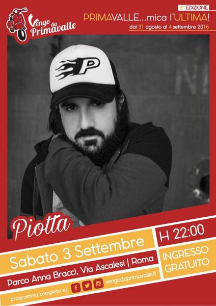 Piotta torna a Roma, dopo il tour estivo il concerto al Vengo da Primavalle festival