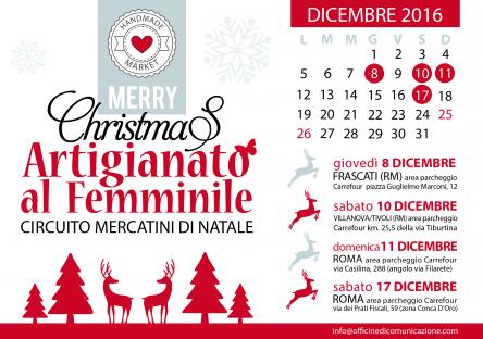 ARTIGIANATO AL FEMMINILE – CIRCUITO MERCATINI DI NATALE 2016