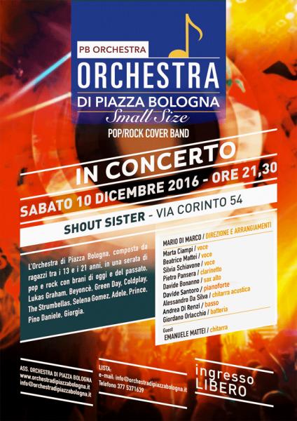 L’ORCHESTRA DI PIAZZA BOLOGNA IN CONCERTO AL SHOUT SISTER