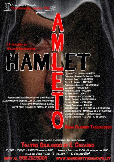 L’ASSOCIAZIONE TEATRALE “MARIONETTE SENZA FILI” PRESENTA “AMLETO” DEL MAESTRO W. SHAKESPEARE