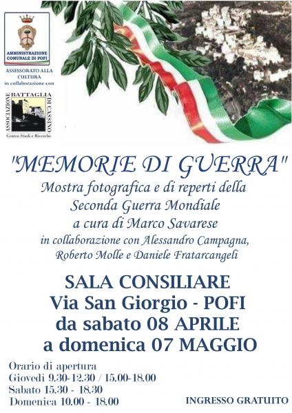 MOSTRA FOTOGRAFICA E DI REPERTI BELLICI DELLA SECONDA GUERRA MONDIALE