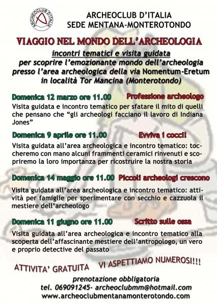 Visita guidata e laboratorio gratuiti area archeologica Monterotondo