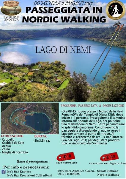 GIRO DEL LAGO DI NEMI IN NORDIC WALKING