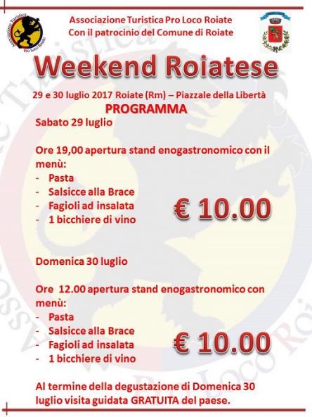 weekend roiatese