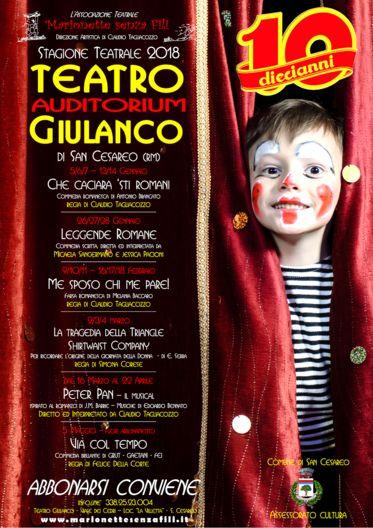 STAGIONE TEATRALE 2018 TEATRO GIULANCO