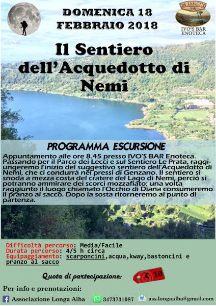 Escursione Il Sentiero dell'Acquedotto di Nemi