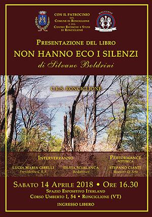 Presentazione del libro: Non hanno eco i silenzi di Silvano Boldrini