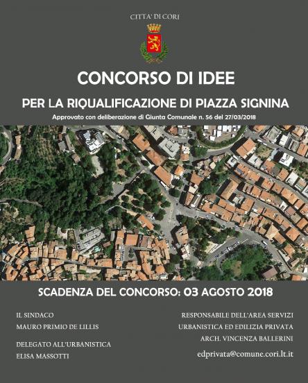 Cori, riqualificazione e valorizzazione di Piazza Signina. Il Concorso di Idee