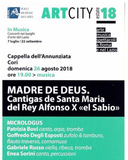Madre De Deus. ArtCity arriva a Cori con il concerto di musica antica dei Micrologus