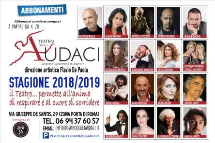 E’ con grande piacere che il direttore artistico Flavio De Paola annuncia la sesta stagione al Teatr