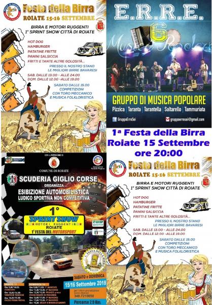1ª Festa della Birra - Roiate 15 e 16 Settembre 2018