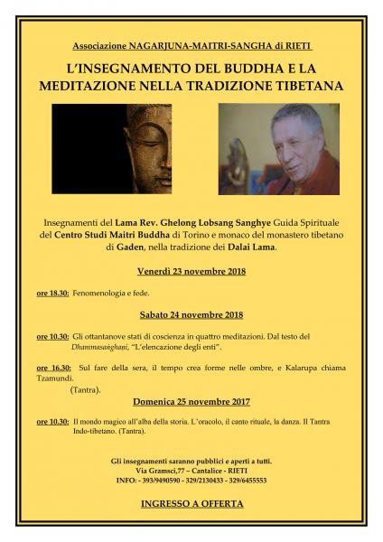 L’INSEGNAMENTO DEL BUDDHA E LA MEDITAZIONE NELLA TRADIZIONE TIBETANA