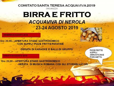 BIRRA E FRITTO 2019 ACQUAVIVA DI NEROLA