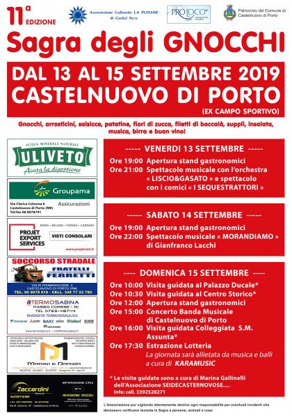 11^ SAGRA DEGLI GNOCCHI a Castelnuovo di Porto il 13, 14, 15 settembre 2019