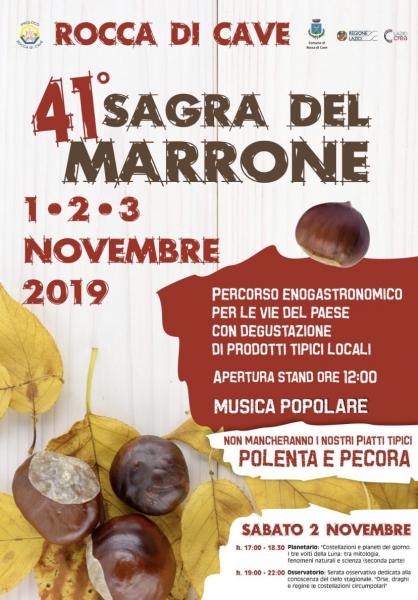 SAGRA DEL MARRONE ROCCA DI CAVE 2019