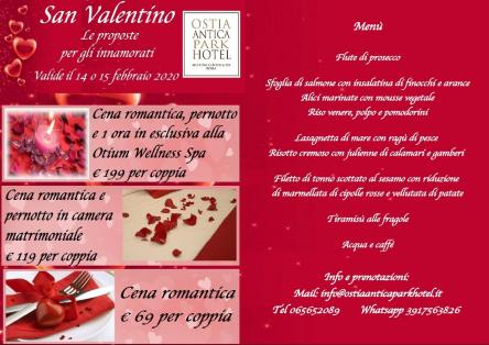 SAN VALENTINO 2020 ROMA OSTIA ANTICA PARK HOTEL SPA