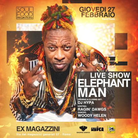 La dancehall di Elephant Man torna nella Capitale