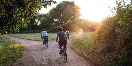 In bici nella natura