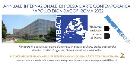 L’Annuale Internazionale Apollo dionisiaco invita poeti e artisti alla Biblioteca Nazionale di Roma