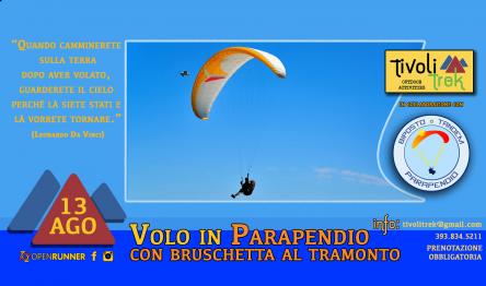 Volo in Parapendio + Bruschetta al tramonto