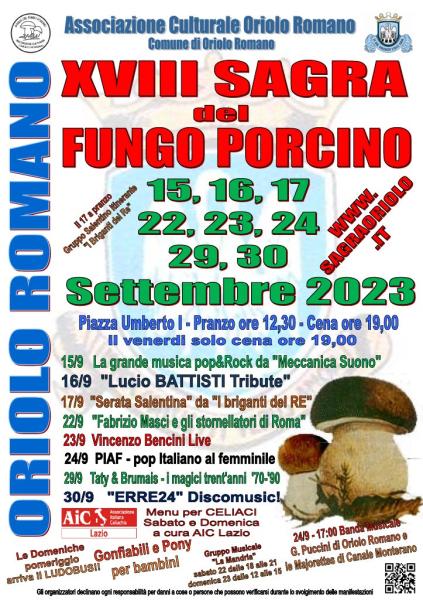 Sagra del fungo porcino a Oriolo Romano, 15/30 settembre