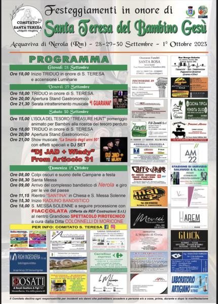 71° festeggiamenti di SANTA TERESA 2023