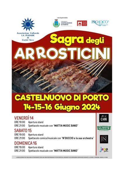 Sagra degli Arrosticini a Castelnuovo di Porto il 14-15-16 giugno 2024