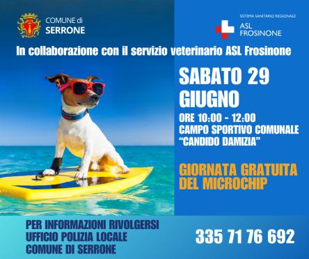 Serrone : giornata gratuita del microchip per cani