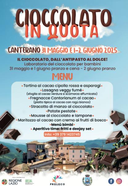 Canterano è “Cioccolato in Quota” – 31 maggio, 1 e 2 giugno